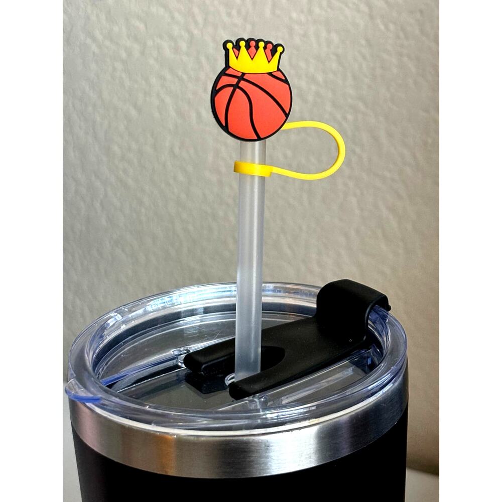 Basketball 2- Straw Topper- Qty 1- Fits Starbucks/Stanley Cup Straws